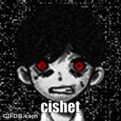 Black And White Boy With Red Eyes And Cishet GIF