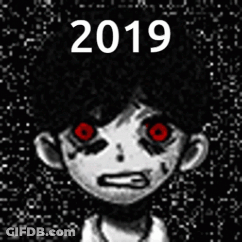 Black And White Boy With Red Eyes GIF