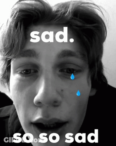 Black And White Boy With Tear Saying Sad So So Sad GIF