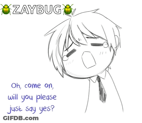 Black And White Boy With Zaybug Above GIF