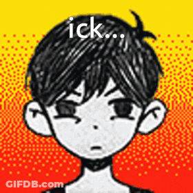 Black And White Boy Yellow Red Background Ick GIF