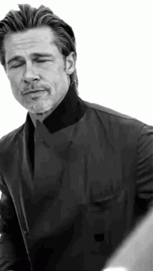 Black And White Brad Pitt GIF