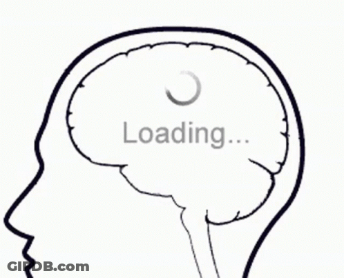 Black And White Brain With Loading Sign GIF