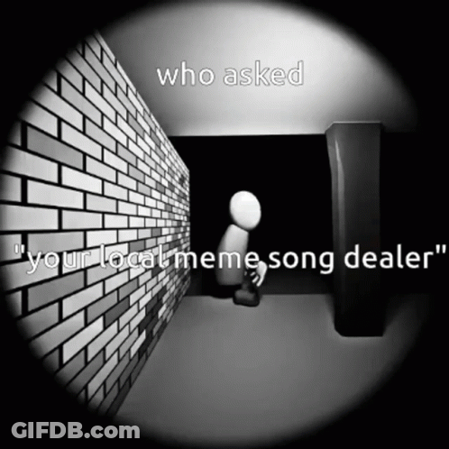 Black And White Brick Wall Saying Who Asked GIF
