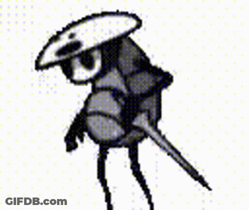 Black And White Bug With Sword On Back GIF