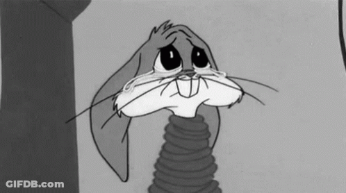 Black And White Bugs Bunny Crying GIF
