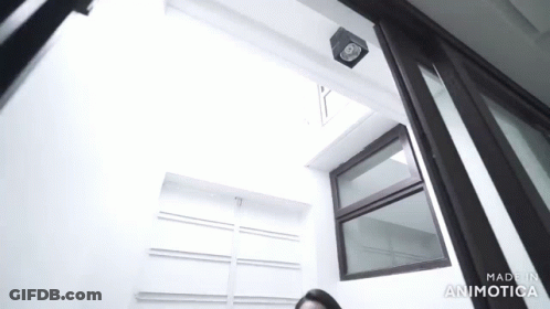 Black And White Building Made In Animatica GIF