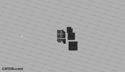 Black And White Building With Grid Pattern GIF