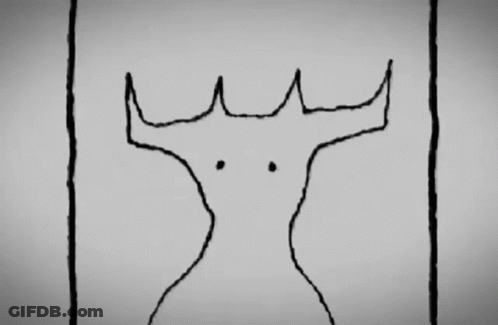 Black And White Bull With Horns GIF