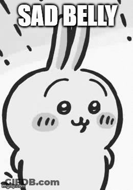 Black And White Bunny Saying Sad Belly GIF