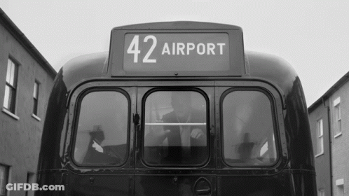 Black And White Bus 42 Airport GIF
