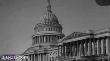 Black And White Capitol Building With Dome GIF