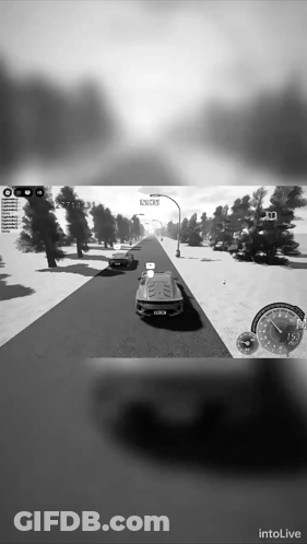 Black And White Car Video Game GIF
