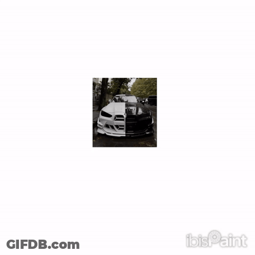 Black And White Car With Ibis Paint GIF