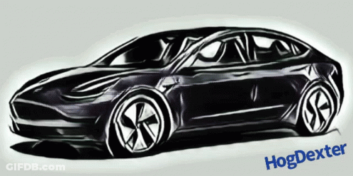 Black And White Car With Word Hog Dexter GIF