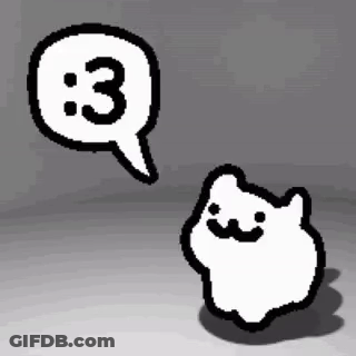 Black And White Cartoon Cat Saying 3 GIF