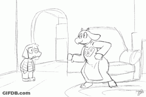 Black And White Cartoon Character Drawing GIF