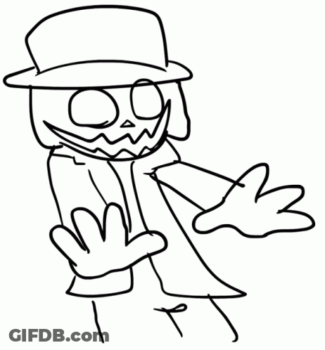 Black And White Cartoon Character In Top Hat And Scarf GIF