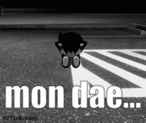 Black And White Cartoon Character Mon Dae GIF