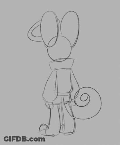 Black And White Cartoon Character GIF