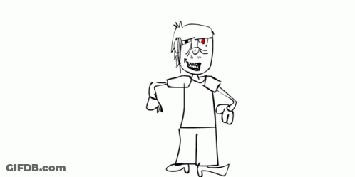 Black And White Cartoon Character GIF