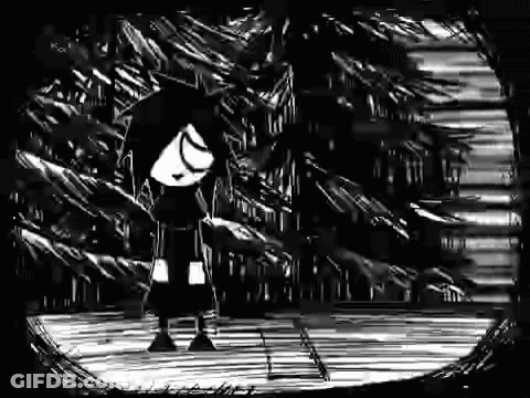 Black And White Cartoon Character GIF