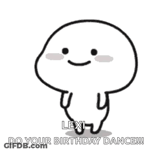 Black And White Cartoon Character Saying Do Your Birthday Dance GIF