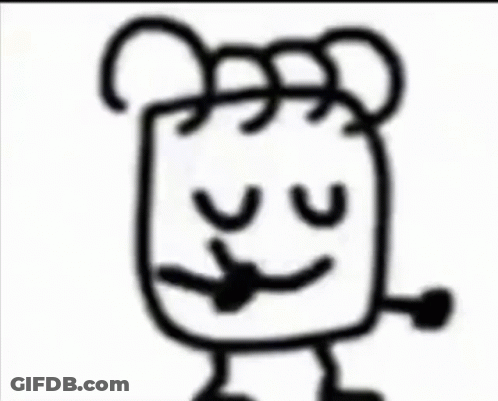 Black And White Cartoon Character Smiling GIF