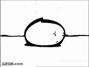 Black And White Cartoon Character With Arrow GIF