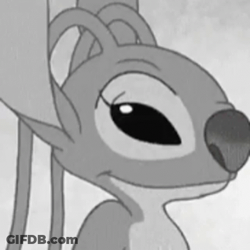 Black And White Cartoon Character With Big Eyes GIF