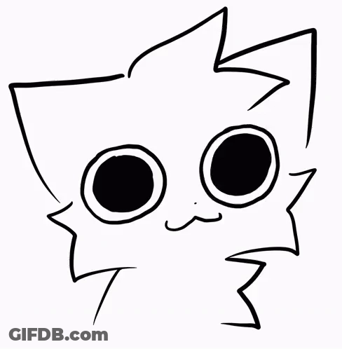 Black And White Cartoon Character With Big Eyes GIF