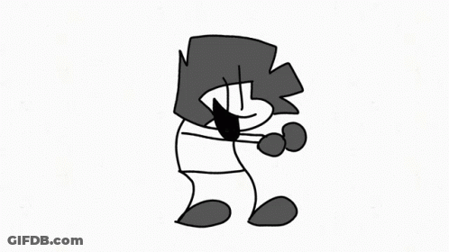 Black And White Cartoon Character With Boxing Gloves GIF