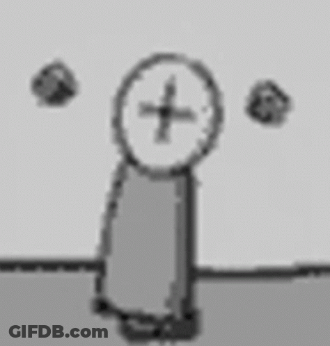 Black And White Cartoon Character With Cross On Face GIF