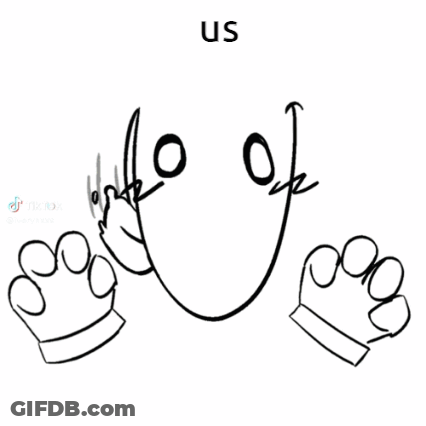 Black And White Cartoon Character With Hearts GIF