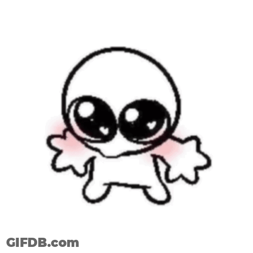 Black And White Cartoon Character With Hearts GIF