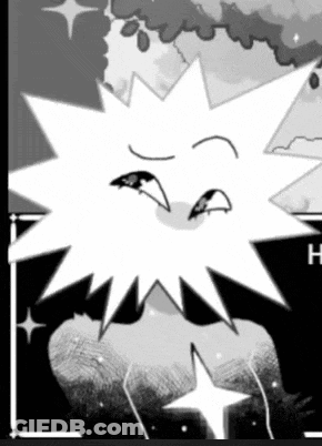 Black And White Cartoon Character With Star On Head GIF