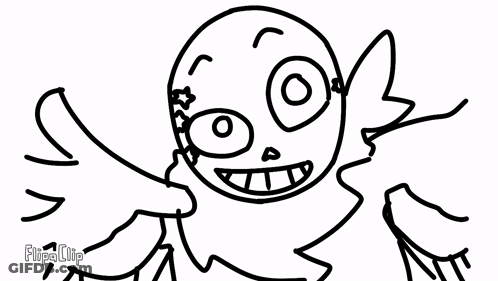 Black And White Cartoon Character With Wings GIF