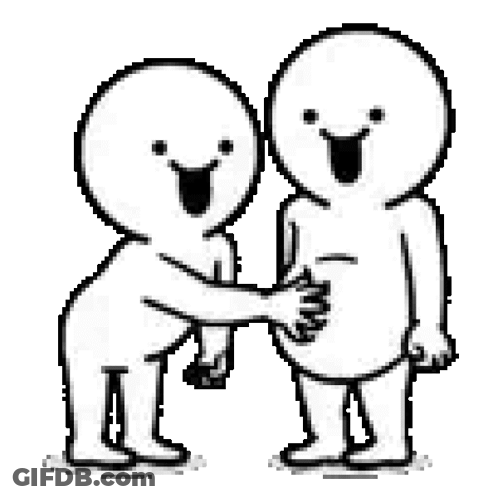 Black And White Cartoon Characters Hugging GIF