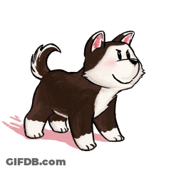 Black And White Cartoon Dog With Mouth Open GIF