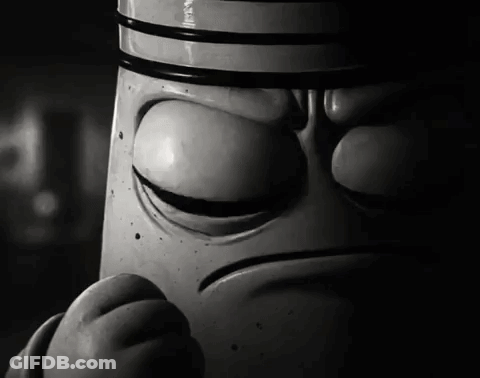 Black And White Cartoon Face With Eyes Closed GIF