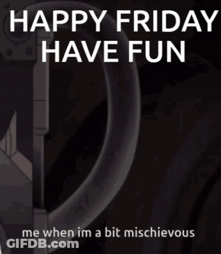 Black And White Cartoon Happy Friday Mischievous GIF