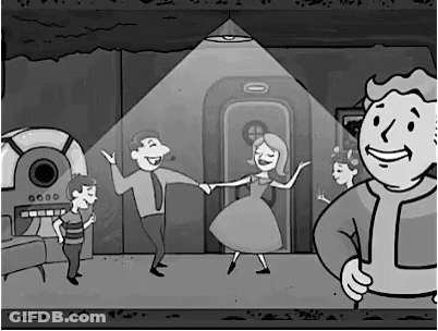 Black And White Cartoon Man And Woman Dancing GIF