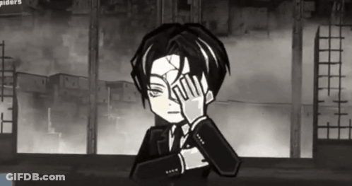 Black And White Cartoon Man In Suit Covering Eyes GIF