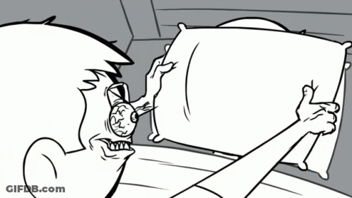 Black And White Cartoon Man Laying In Bed GIF