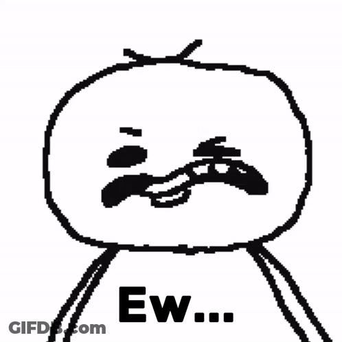 Black And White Cartoon Saying Ew GIF