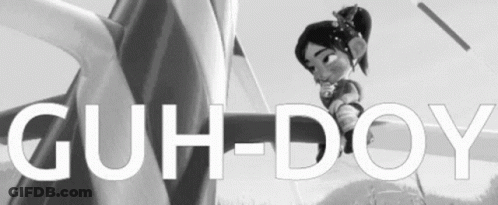 Black And White Cartoon Saying Guh-Doy GIF
