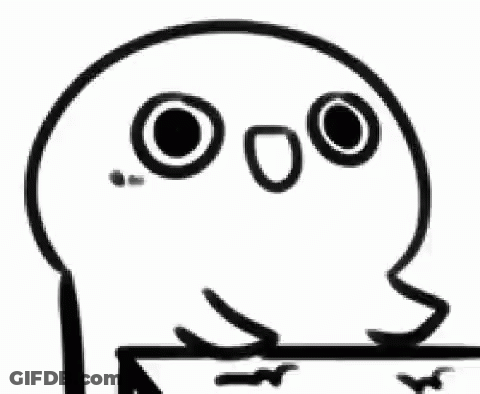 Black And White Cartoon Shocked Face GIF