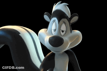 Black And White Cartoon Skunk Sad GIF