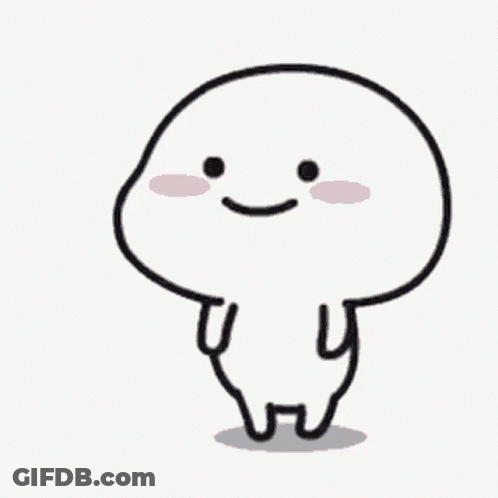 Black And White Cartoon Smiling With Arms Outstretched GIF