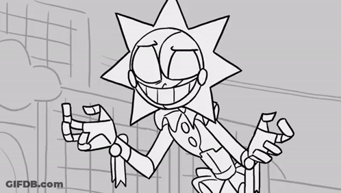 Black And White Cartoon Sun Pointing GIF